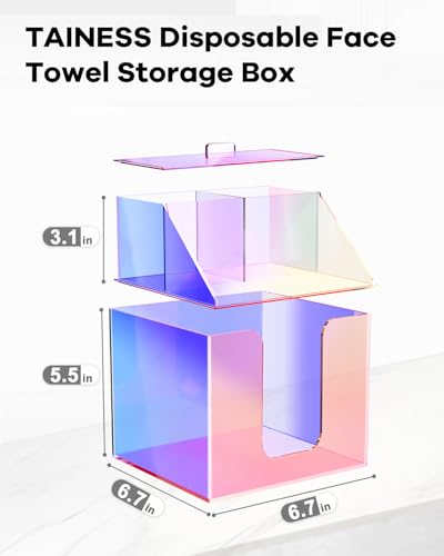 Rainbow Acrylic Face Towel Holder with Dual-Layer Design - Bathroom & Vanity Organizer