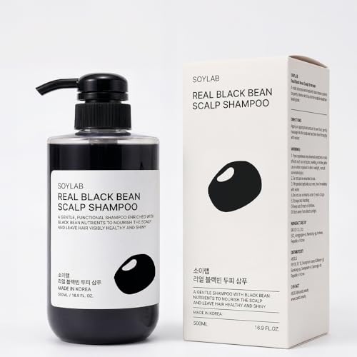 Sulfate-Free Scalp & Hair Shampoo with Black Bean Extract - Gentle Daily Cleanser for Oily & Dry Hair, 16.9 fl oz