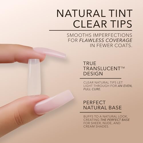 Kiara Sky Gel Nail Extension Tips ? Natural Cover, 504 pieces, Sculpted - Stiletto shape, Extra Large (XL)