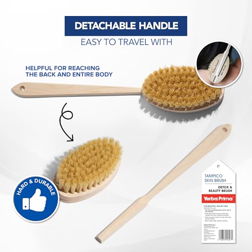 Yerba Prima Tampico Skin Brush Pack of 2 Natural Vegetable Fiber Exfoliating Brush