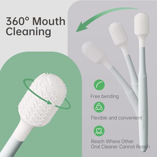 Blue Strong Mint Tongue Scraper and Mucosal Cleaner Kit for Adults - Fresh Breath