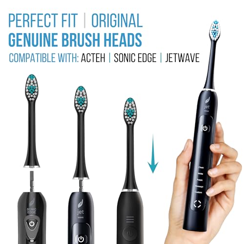 Acteh Genuine Toothbrush Heads for Sonic Edge & JetWave - Black6