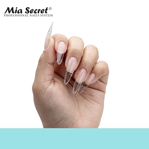 Mia Secret Soak off CLEAR Soft Gel Nail Tip MADE IN USA for Salon and DIY (Clear 504 Tips, Stiletto)