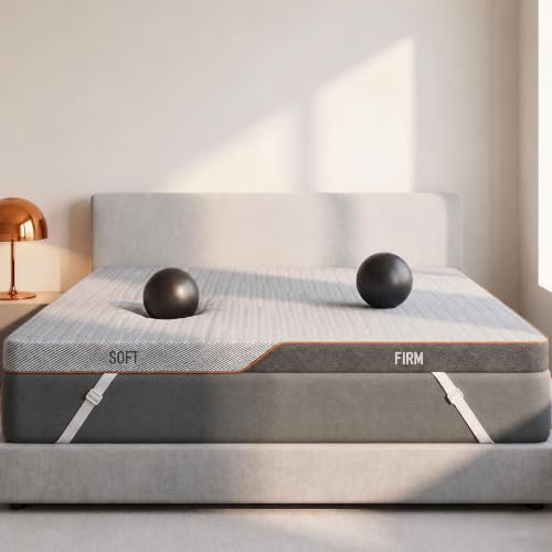 Amada 3-Inch Dual Firmness Queen Mattress Topper - Memory Foam, 60x80