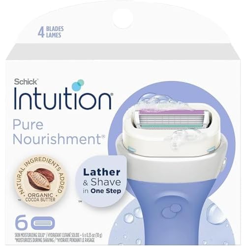 Schick Intuition Pure Nourishment Women's Razor Refills, Pack of 6
