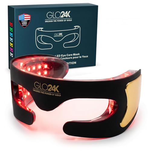 GLO24K LED Eye Mask with 108 LEDs & 7 Color Modes for Under-Eye Skincare