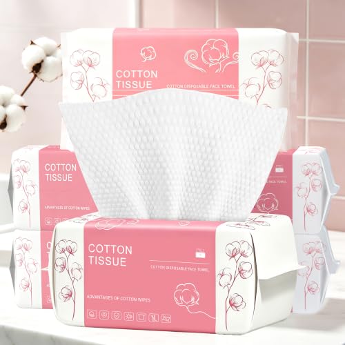 Disposable Face Towels Pack of 600 Dual-Textured Skin Care Cloths - Soft & Reusable