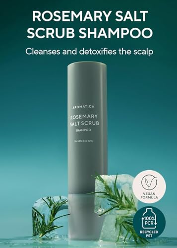 Rosemary Salt Scrub Shampoo 10.5 oz - Gently Exfoliates & Nourishes Scalp - Variation of THIS listing