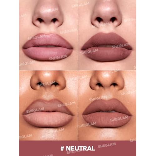 SHEGLAM Lip Liner Creamy Matte Pencil High Pigment Not Easy to Fade Silky Smooth Matte Contour Tint Lip Makeup-Neutral