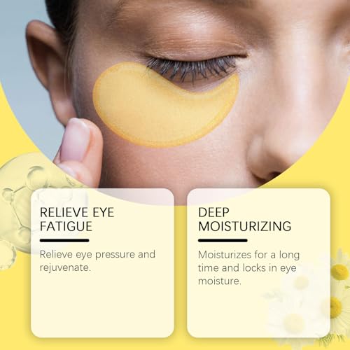 Gold Collagen Under Eye Mask Patches, 60 Pcs Anti-Aging Hydrating Eye Treatment for Dark Circles, Puffiness, Wrinkles and Fine Lines with Hyaluronic Acid