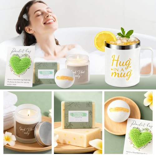 Birthday Gifts for Women Self Care Get Well Soon Gift Baskets, Christmas Gifts for Women Spa Bath Care Package, Sympathy Inspirational Thinking of You Gift Set for Mom Sister Friend Wife Blanket