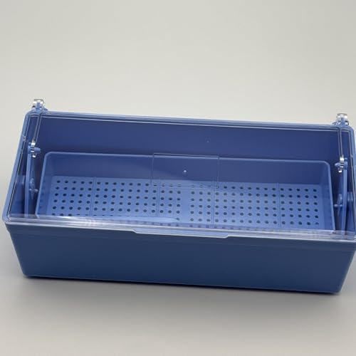 Portable Nail Art Tool Sterilizer Tray with Strainer and Cover - Blue