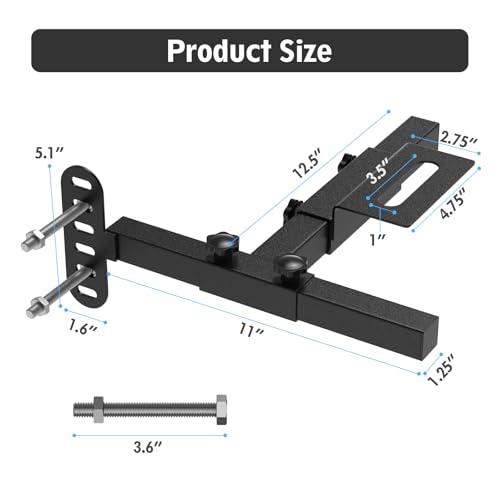 Black Universal Adjustable Metal Bed Headboard Brackets - Heavy Duty Steel