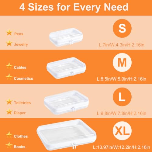 CEOJPA 3L Clear Hard Shell Zipper Case Waterproof Travel Toiletry & Makeup Bag