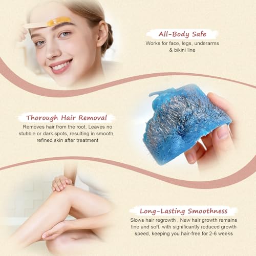 Hard Wax Beads for Hair Removal 2.2lbs with Applicators - Painless Full Body Waxing