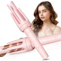 BILITOK Auto Hair Curler Pink - 4 Temp & 3 Timer, 360° Anti-Tangle