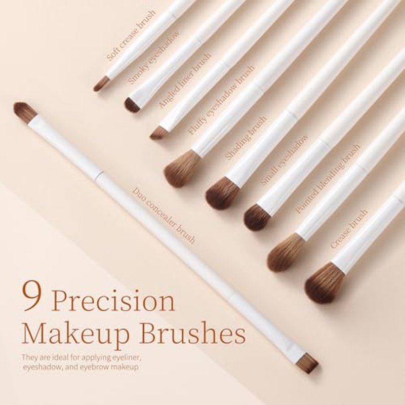 Makeup Brushes 14-Piece Premium Synthetic Makeup Brush Set Foundation Powder Contour Concealers Eyeshadow Blending Liner Makeup Brush Kit with Powder Puffs & Brush Bag