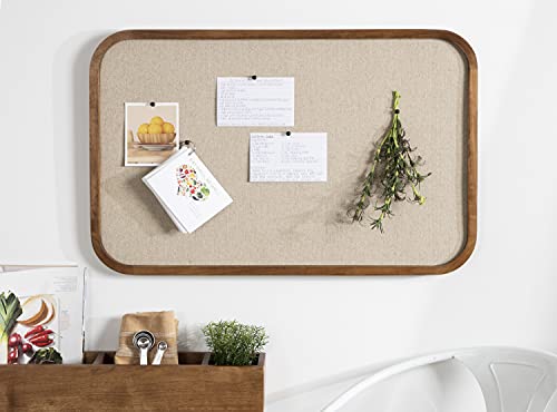 Kate and Laurel Hutton Rustic Brown Wall Pinboard 20x30 - Transitional Wall Organizer
