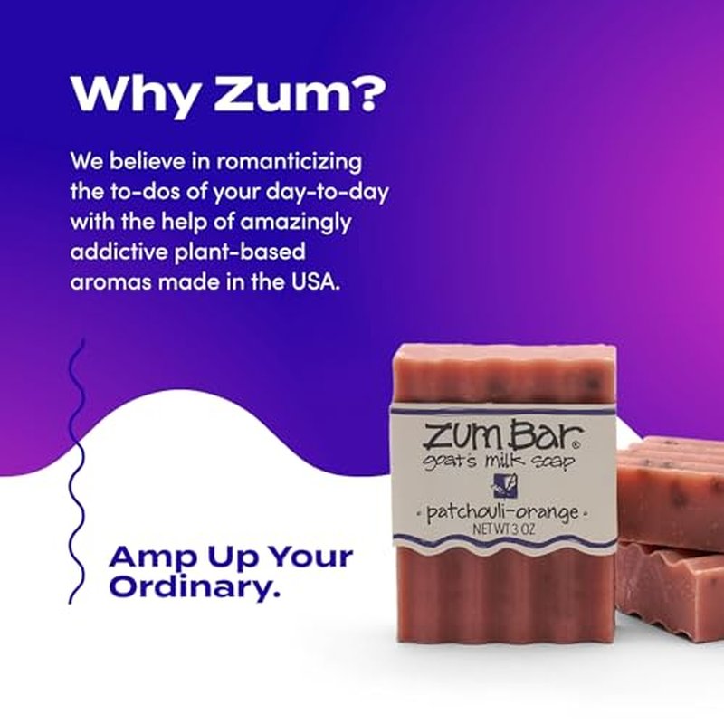 Indigo Wild Zum Goat's Milk Soap Bar - Bar Soap for Hands & Body Made with Essential Oils - 3 oz - Patchouli-Orange (6 Pack)