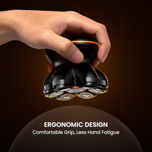 MAXGROOM¢ç Head Shaver for Bald Men, Waterproof Electric Razor with 7D Floating Heads, Close Smooth Shave, Magnetic Detachable Blades, Long Battery Life, Dual-Speed Power, Wet/Dry Shave, Gifts for Men