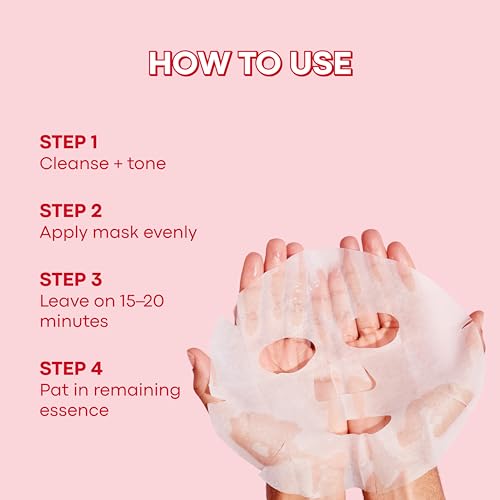 Hydrating Lemon Face Sheet Masks - 10 Pack for Clear Skin & Pore Tightening