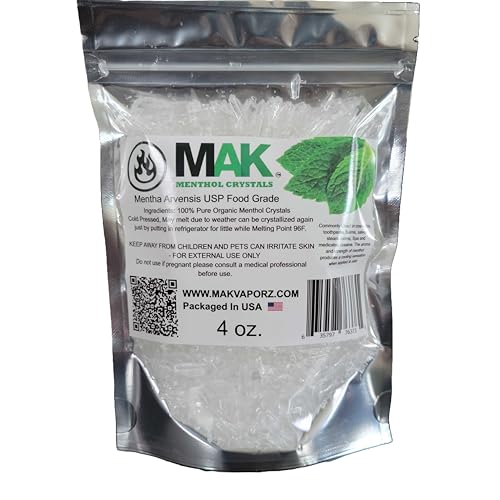 Menthol Crystals 4 oz Organic Natural Pack of 3 - Aromatherapy, Spa, Craft