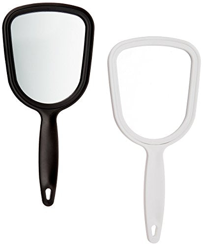 Hand Mirror 4.5x3.75 Inch Pack of 12 - White and Black Portable Beauty Mirror
