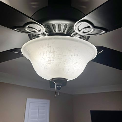 Ceiling Fan Globe Replacement Shade 13 Inch White Linen Glass Bowl
