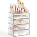 Yieach 4-Drawer Clear Acrylic Makeup Organizer with 5 Tiers for Countertop Storage