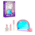 Claire's Glam Essentials Kids Makeup Kit, 4-Piece Real Cosmetic Set with Mini Pouch, Lip Gloss, Lipstick & Nail Polish, Pretend Play Make Up for Kids Ages 6+, Girl Toys & Beauty Activity Gift