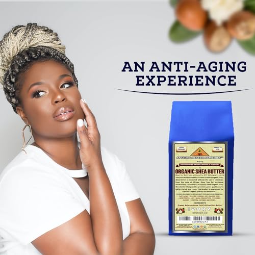 USDA Certified Organic Unrefined Raw AFRICAN IVORY SHEA BUTTER BLOCKS/JAR Bulk Size Grade A for Anti Aging, Dry Skin, Base for DIY Body Butter, Beauty, Skin Moisturizer & Hand Cream