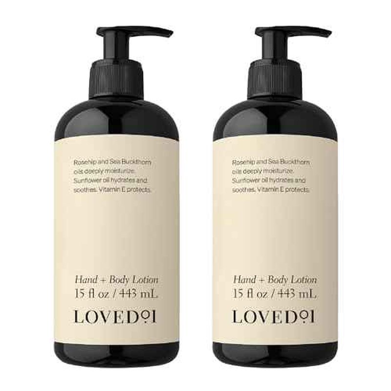 Loved01 Hand & Body Lotion, John Legend Skincare, Fragrance-Free, Daily Lightweight Cream, Oprah's Favorite Things, Formulated with Shea Butter & Vitamin E, 2-Pack (15 oz each)