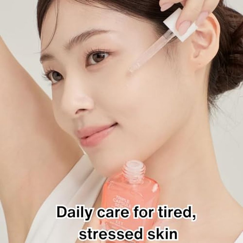 ELT Triple Capsule Face Serum - Hydrating & Moisturizing Serum with Rose PDRN, Ceramide, Vitamin C, Taurine - Korean Skincar -e (30ml/1.01 fl.oz)