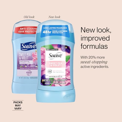 Women’s Invisible Antiperspirant Deodorant Stick with Sweet Pea & Violet, 1.2 oz 12-Pack