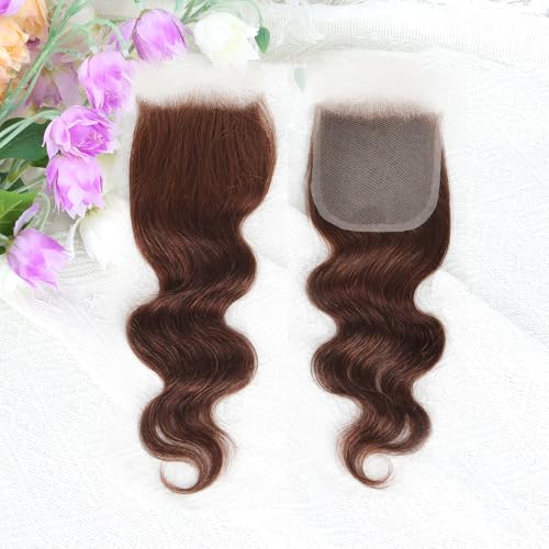 Brown Body Wave Closure 4x4 HD Lace Virgin Human Hair - 12 Inch - Allrun
