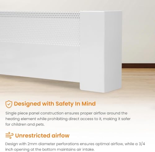 4 FT Baseboard Heater Cover with Endcaps - Left & Right - Variation 2