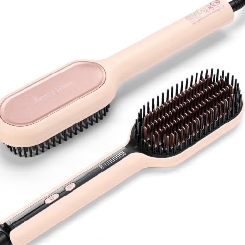 Pink Ionic Hair Straightener Brush - Negative Ionic Styling Tool