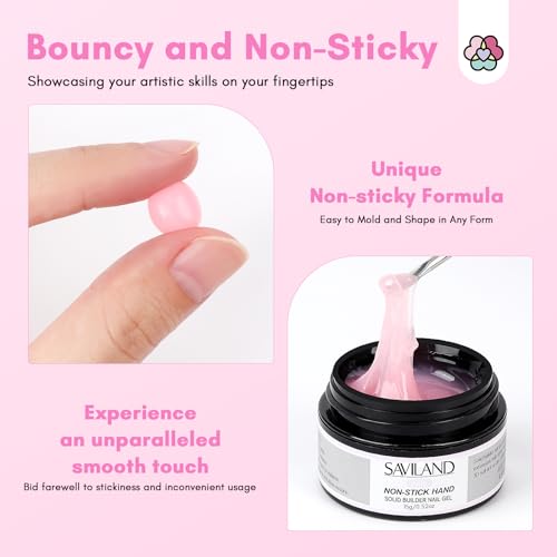 SAVILAND Solid Gel Builder: 6 Colors 3D Nail Gel No-Sticky Hand Nail Extension Sculpting Gels for Nails Art for Carving DIY at Home for Beginners