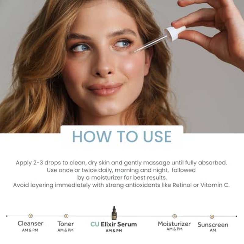 CU Elixir Serum ? Moisturizing and Hydrating Neck & Face Elixir | Daily Use Formula for Smooth, Radiant Skin
