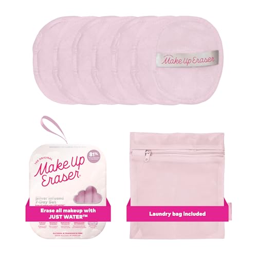 MakeUp Eraser 7-Day Makeup Remover Cloth Set - Silver Infused, Eco-Friendly, Dual-Sided