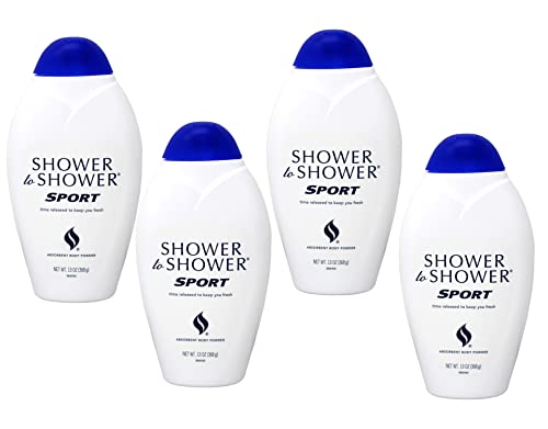 Shower to Shower Sport Absorbent Body Powder 13 oz (Pack of 4)