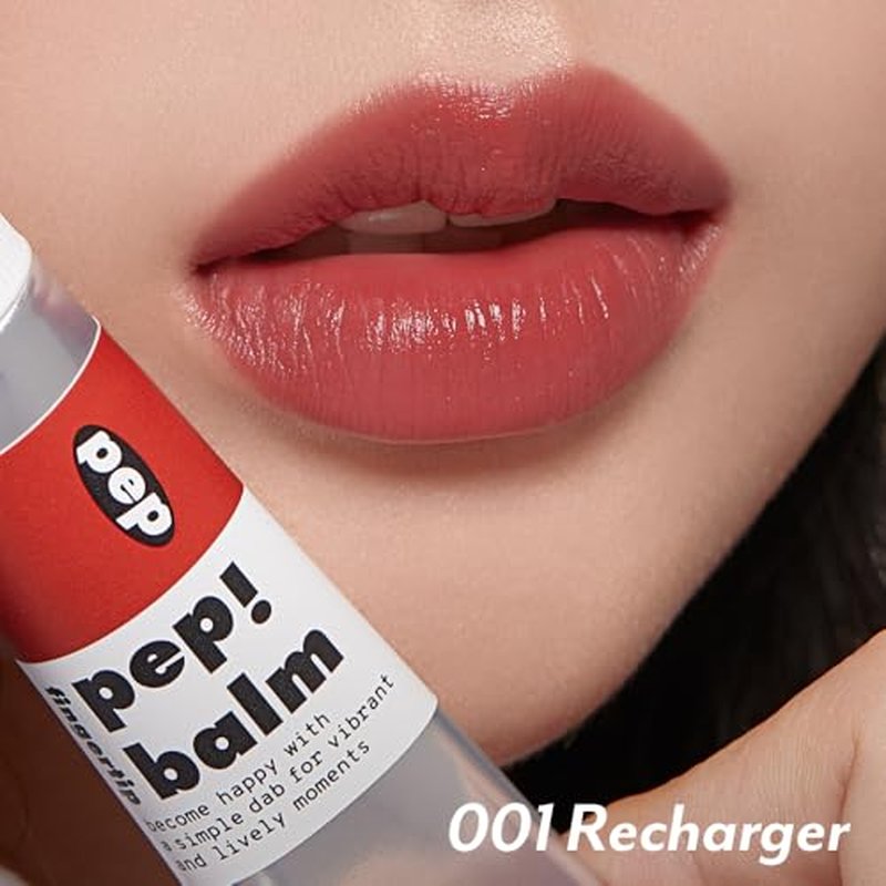I'M MEME Lip and Cheek Tint - PepBalm 001 Recharger | Wtih Shea Butter, Gift, Liquid Blush, Travel-Friendly, Highly Pigmented, Non-Drying, Sheer Balm Gross Tint, 0.52 Oz