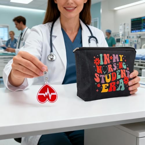 Nurse Makeup Bag+10 Pcs Trinket,Nursing Student Gifts,The Memories In My Nursing Student Era,Nurse Graduation Gifts,Future Nurse Gift, Medical Student Gift, International Nurses Day Presents