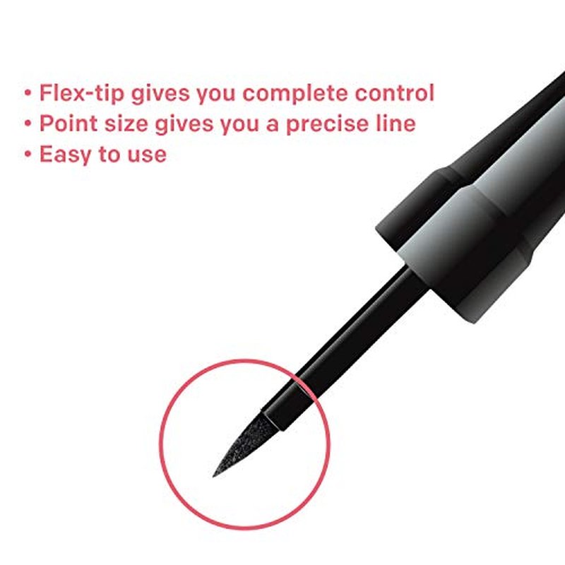 Almay Liquid Eyeliner, Waterproof, Fade-Proof Eye Makeup, Easy-to-Apply Liner Brush (Packaging May Vary), 221 Black