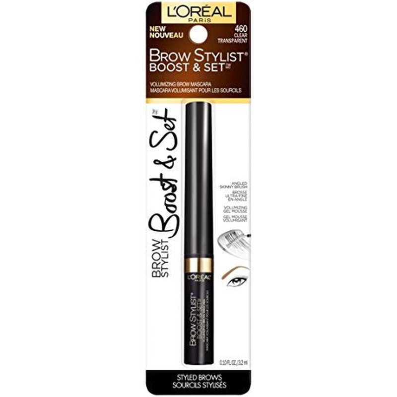L'Oreal Paris Cosmetics Brow Stylist Boost and Set Brow Mascara, Clear, 0.1 Fluid Ounce