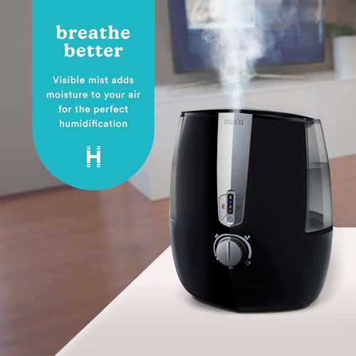 Large Top-Fill Humidifier with Warm & Cool Mist, Night Light, Essential Oil Pads