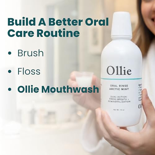 Ollie Arctic Mint Mouthwash 16 Fl Oz - Alcohol-Free, Hydroxyapatite & Probiotics