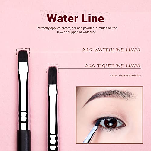Jessup Eyeliner Brush Set 11pcs - Professional Eye Makeup Brushes, Vegan, Precise Detail for Winged & Smokey Looks - A-Eyeliner Variation
