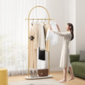 FONECHIN Gold Clothing Rack with Marble Base - Freestanding Coat Rack 67"H for Entryway Bedroom Living Room