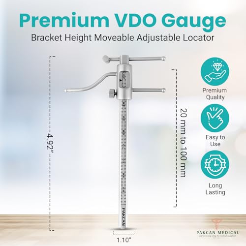 Dental Orthodontic Gauge with Adjustable Bracket Height - VDO Measurement Tool